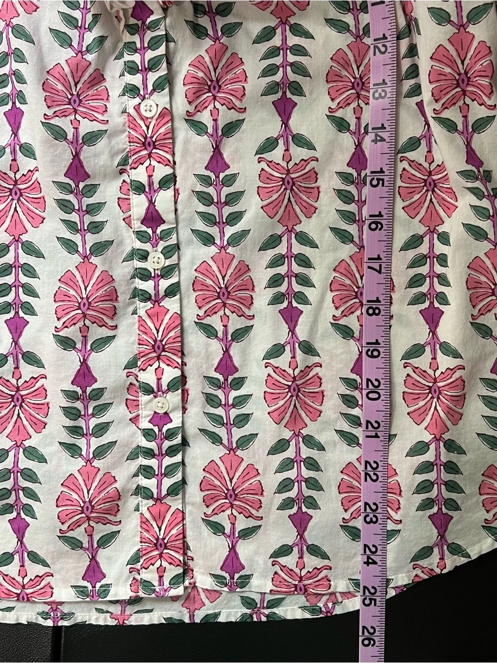 J. Crew 100% Cotton Printed Ruffle Placket Blouse Size S - Picture 8 of 8